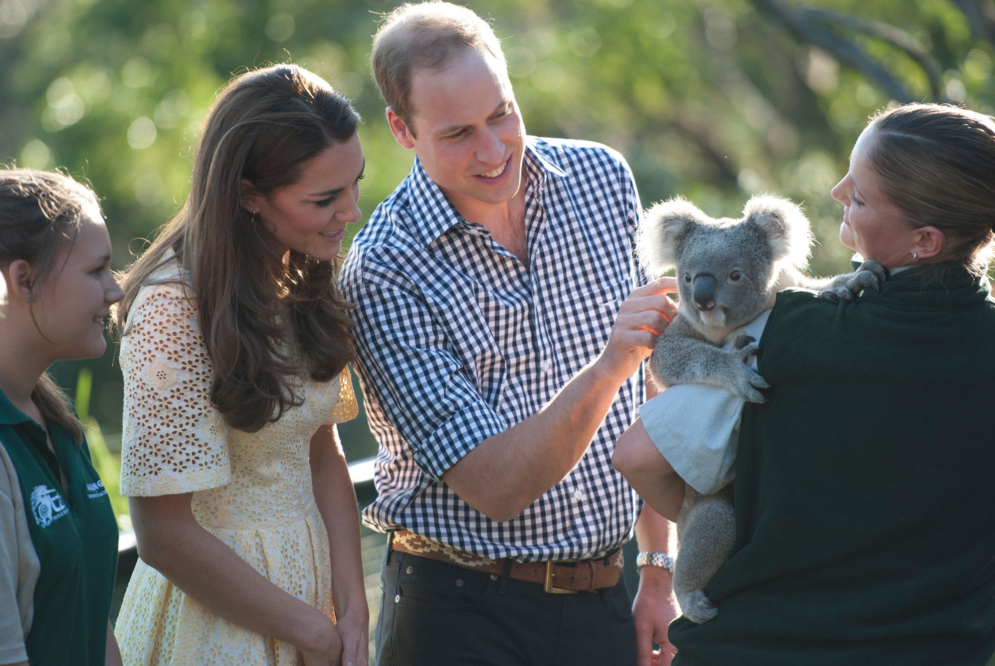 William and Kate pat a koala named Leuca held by Lucinda Cveticanin